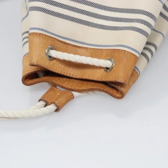 BURBERRY Backpack Canvas White Brown Auth th5698 - Picture 9 of 16